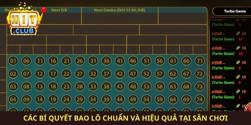 Các bí quyết bao lô chuẩn và hiệu quả tại sân chơi