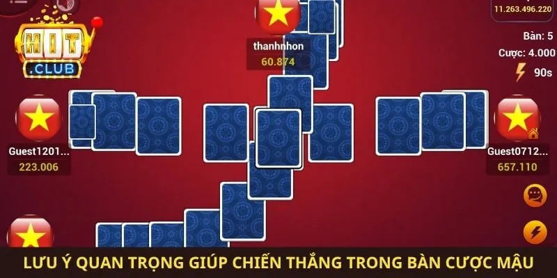 Lưu ý quan trọng giúp chiến thắng trong bàn cược mậu binh