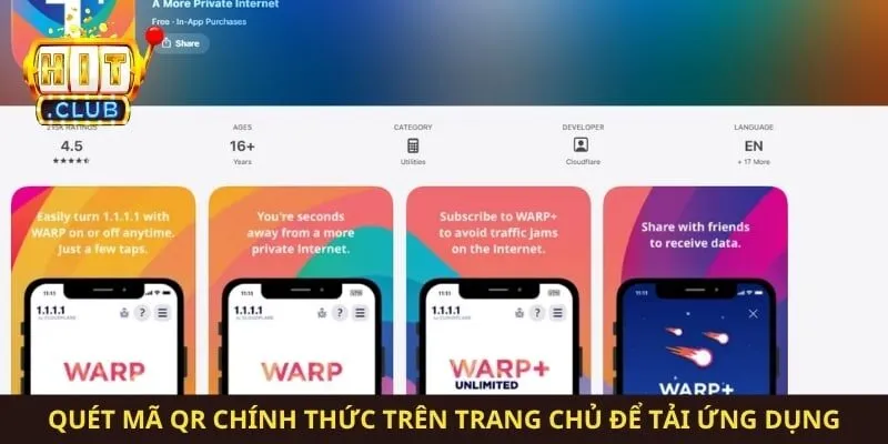 Quét mã QR chính thức trên trang chủ để tải ứng dụng 